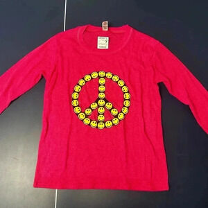 Girls Long Sleeve Pink Shirt With Peace Sign (14)